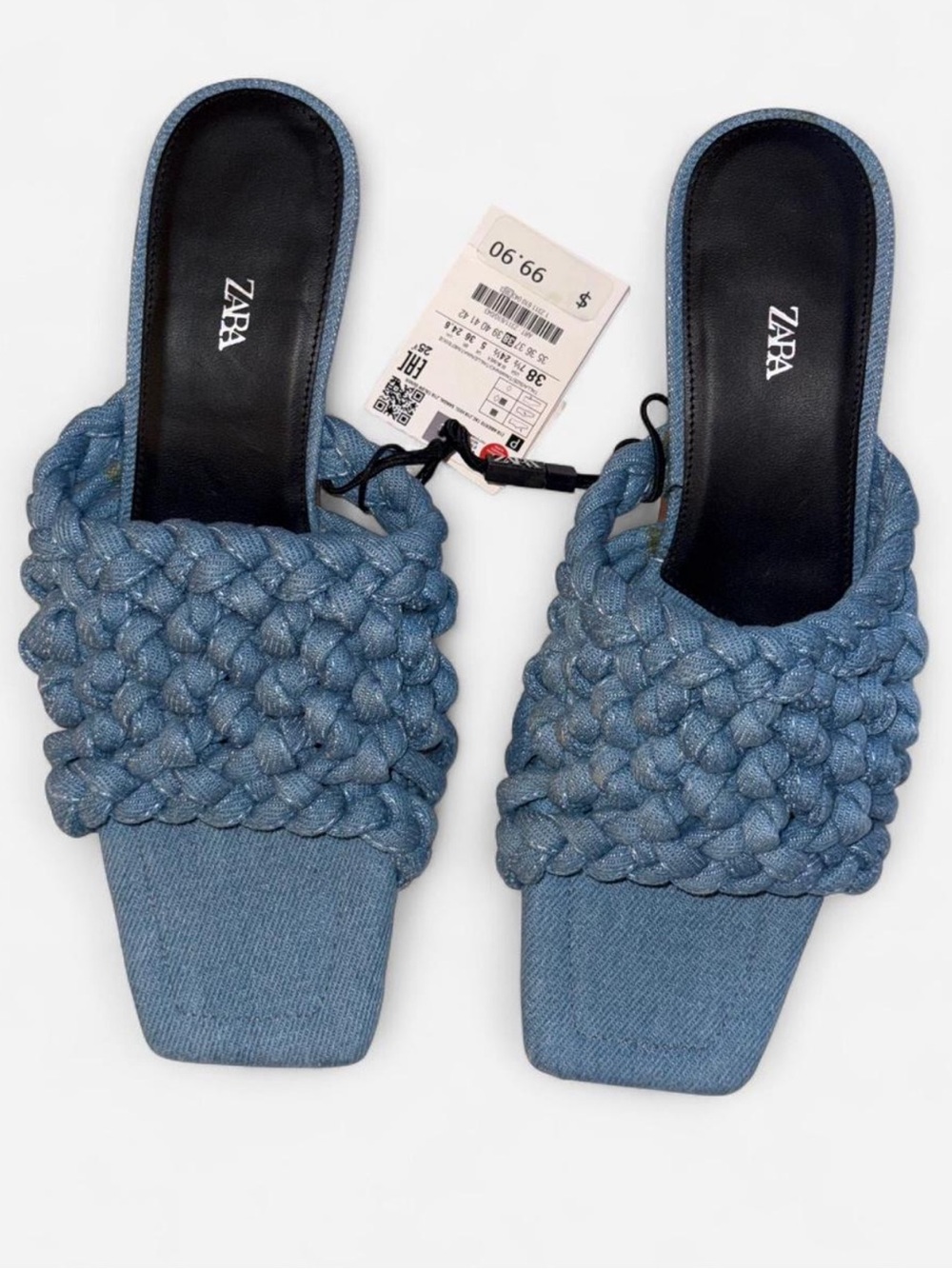 ZARA Denim Braided Mules